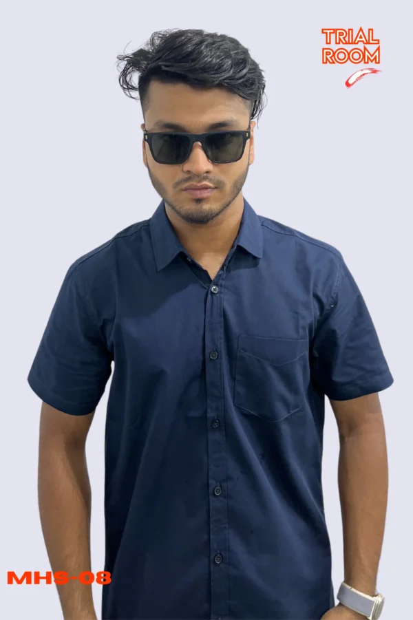 Men's Solid Half Shirt- MHS-08 - Image 4