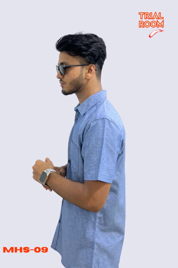 Men's Solid Half Shirt- MHS-09 - Image 4