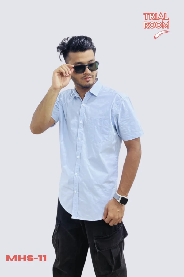 Men's Solid Half Shirt- MHS-11