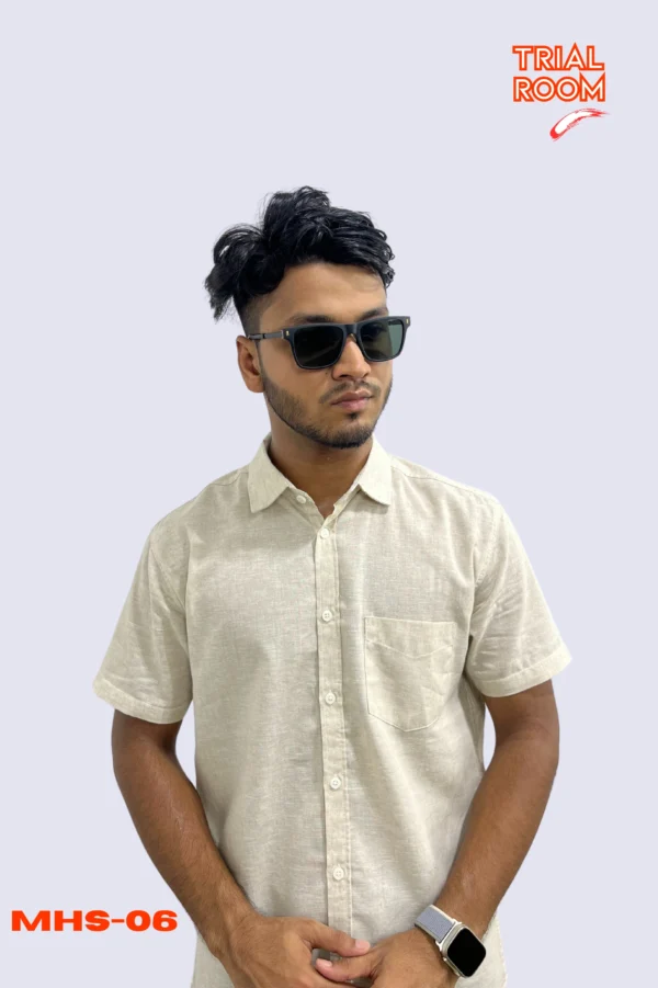 Men's Solid Half Shirt- MHS-06 - Image 3